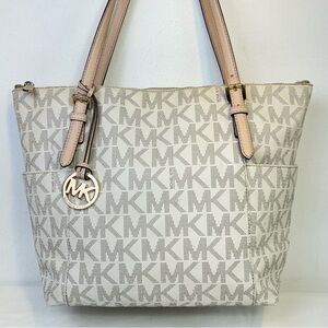🤍 Michael Kors Cream and Tan Tote Bag